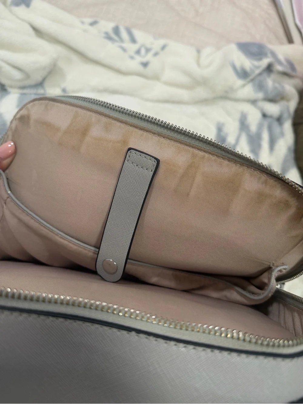 Calpak Gray Leather Laptop Backpack
